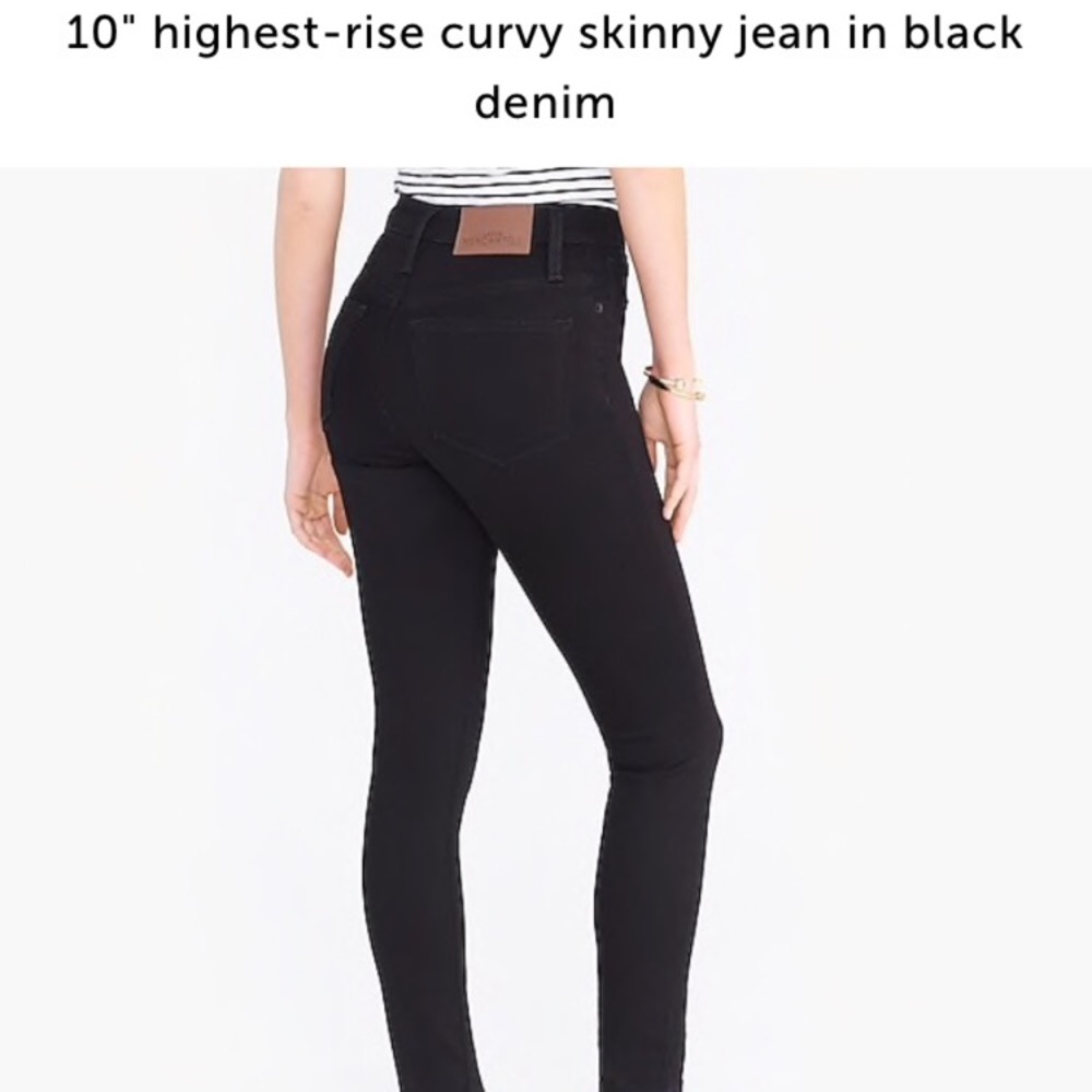NWT J Crew Curvy Skinny Black Jeans 29
